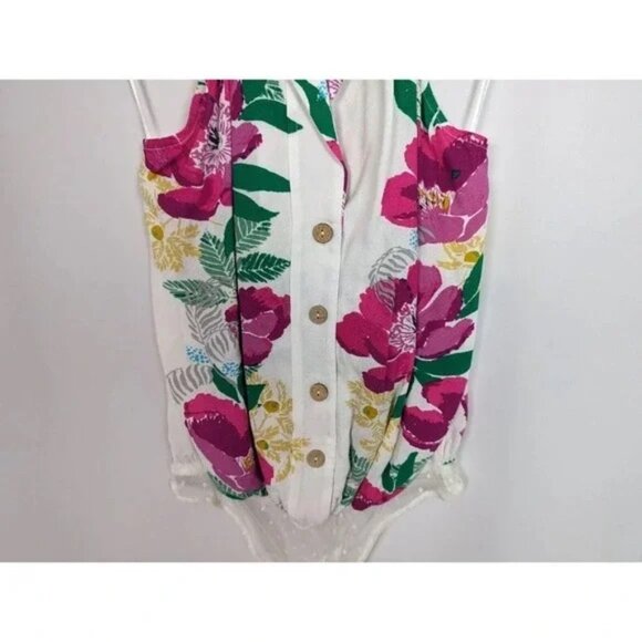 NWT! FREE PEOPLE Intimately 'Off Shore' Floral Halter Bodysuit - Picture 8 of 9